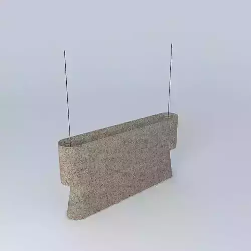 Long Two Tear Fabric Chandelier 3D model