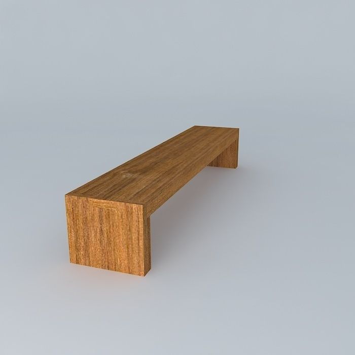 Teak Bench 3D model_1