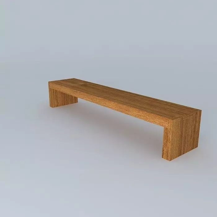 Teak Bench 3D model_0
