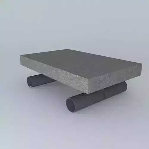 Concrete and Caster Exterior Coffee Table