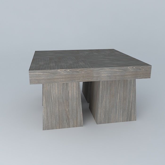 Exterior Teak Coffee Tables 3D model_2