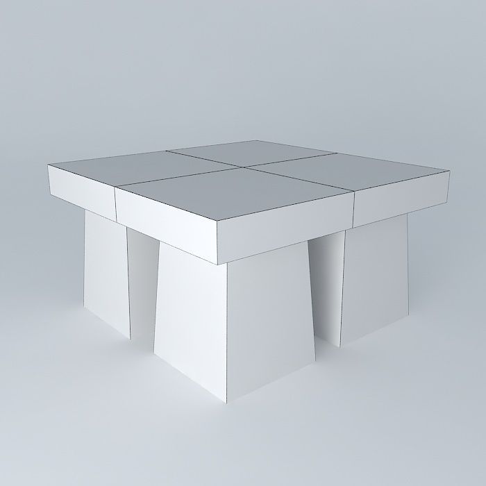 Exterior Teak Coffee Tables 3D model_3