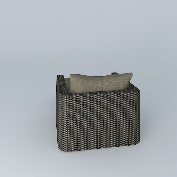 Exterior side set rounded 3D model_2