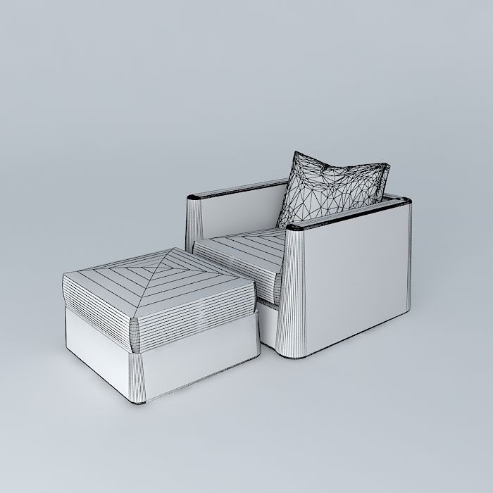 Exterior side set rounded 3D model_3