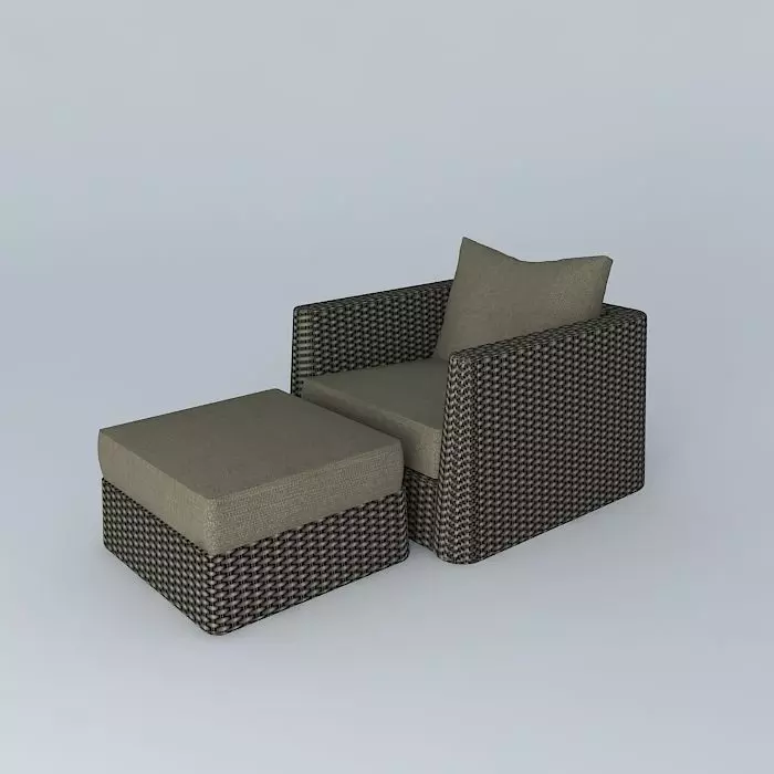 Exterior side set rounded 3D model_0