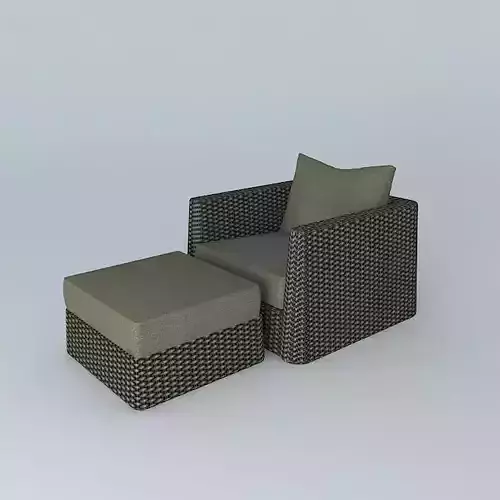 Exterior side set rounded 3D model