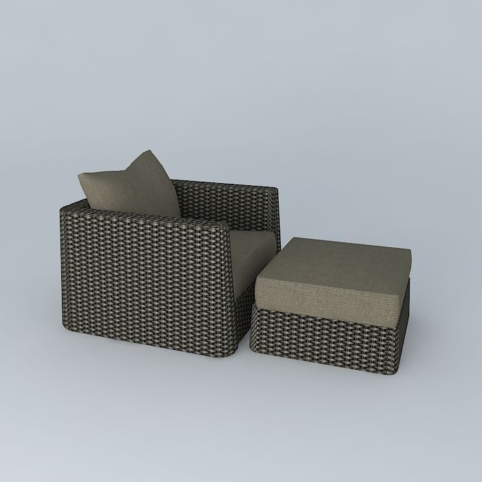 Exterior side set rounded 3D model_1