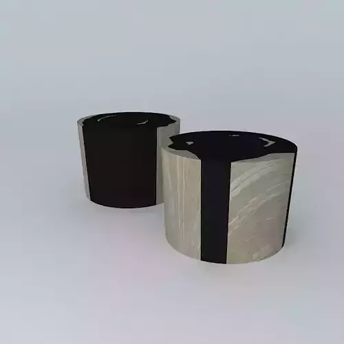 Ebonized and White Oak Side Table