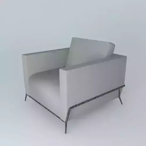 Block Lounge with Thin Metal Legs