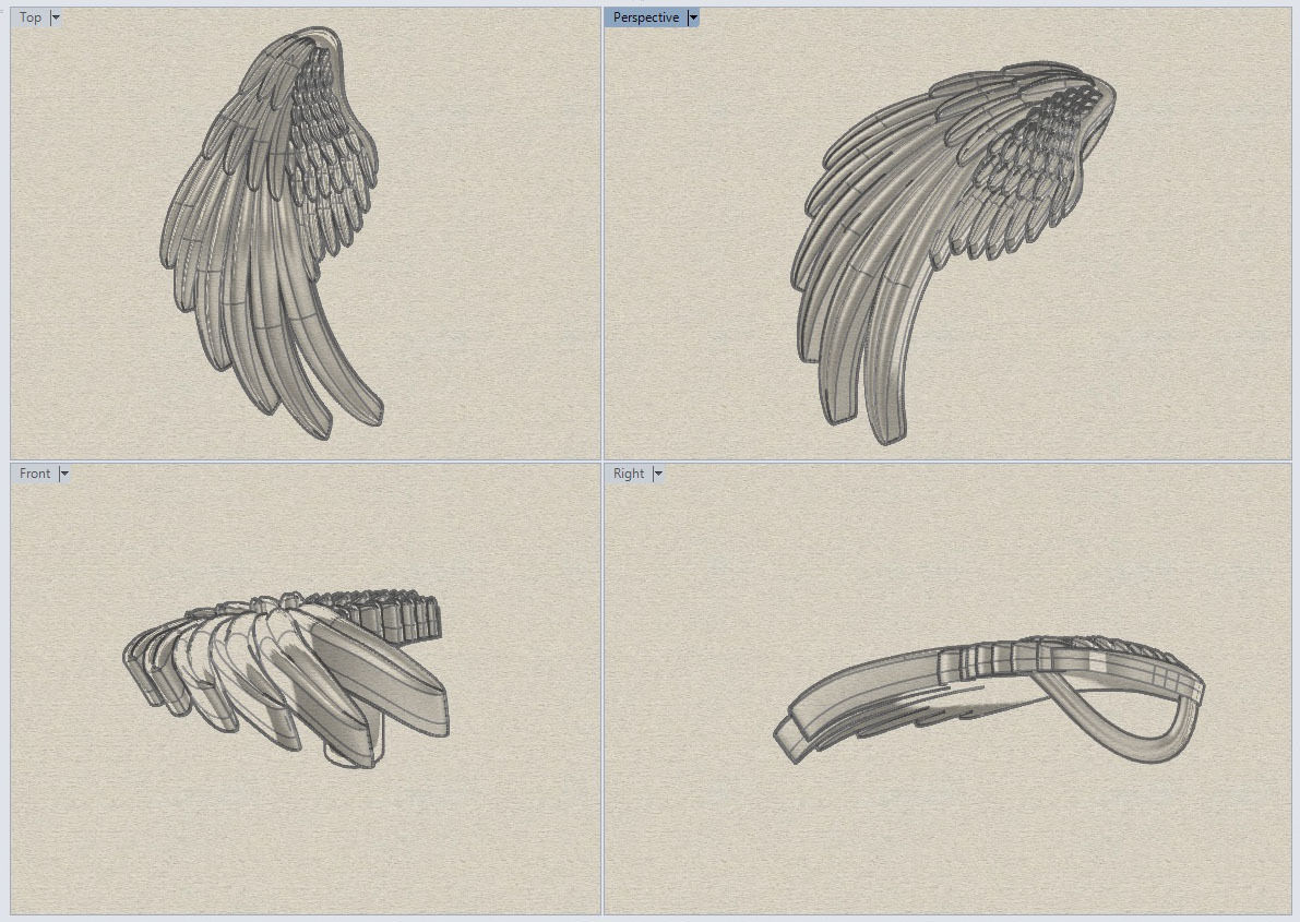 20mm Single Wing Slider Pendant 3D print model_8