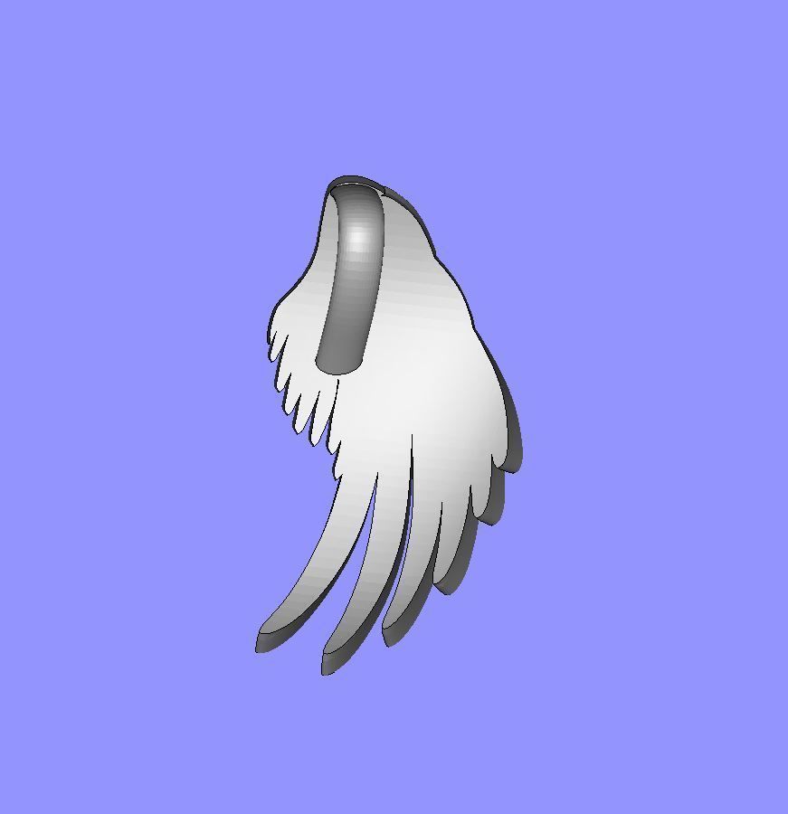 20mm Single Wing Slider Pendant 3D print model_7