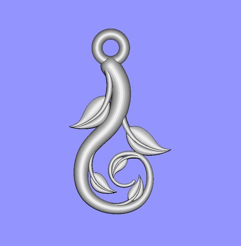 Drop Shaped Vine Pendant 3D print model_4