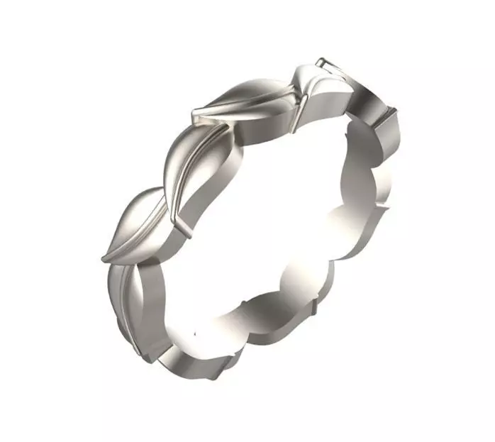 Leaf Design ladies Ring 3D print model_0
