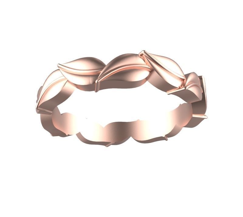 Leaf Design ladies Ring 3D print model_4