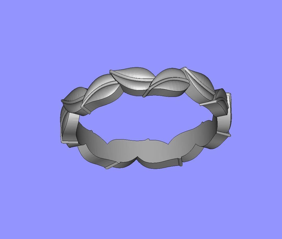 Leaf Design ladies Ring 3D print model_5