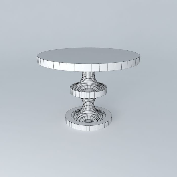 Orange and black marble table 3D model_4