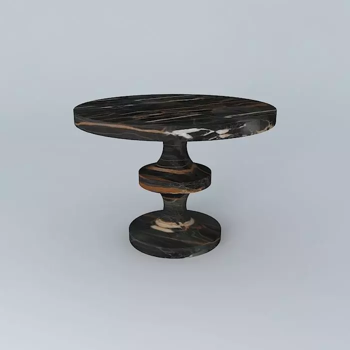 Orange and black marble table 3D model_0
