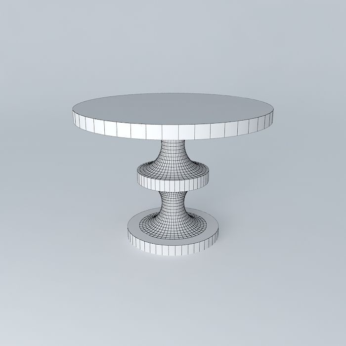 Orange and black marble table 3D model_3