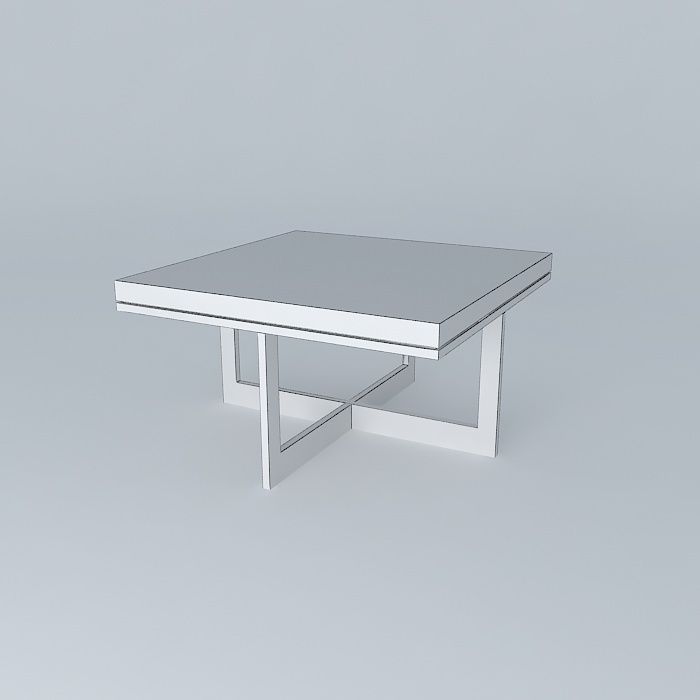 Cross leg Corner table 3D model_3