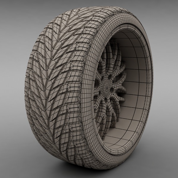 Savini Forged SV-25S Wheel and Tire 3D model_4