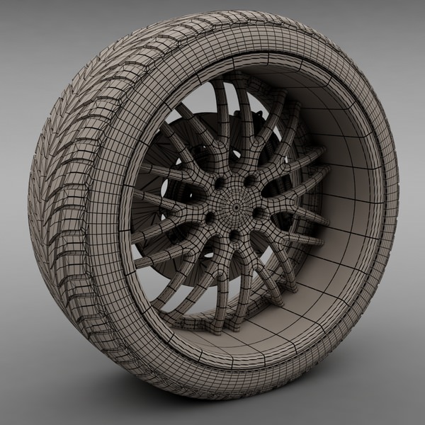 Savini Forged SV-25S Wheel and Tire 3D model_3
