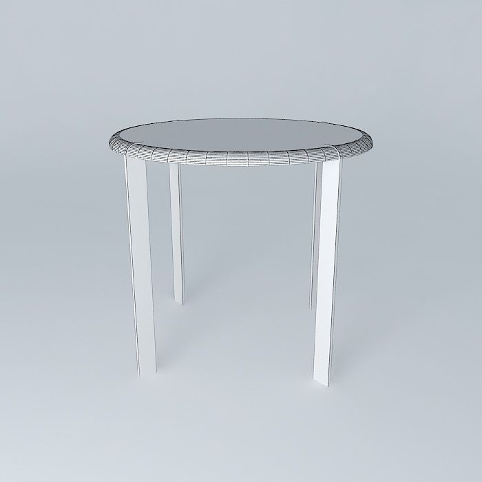 Bronze 4 leg side table 3D model_4