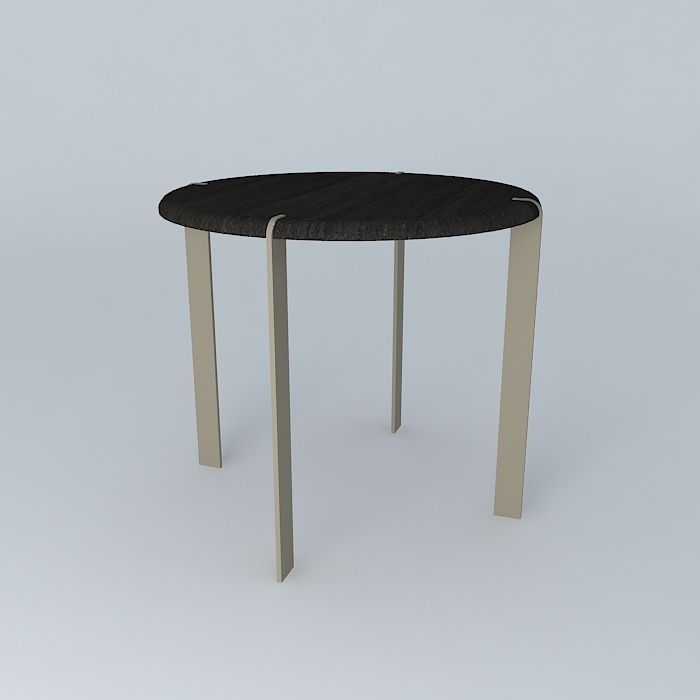 Bronze 4 leg side table 3D model_1