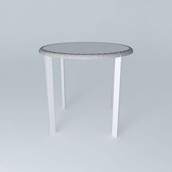 Bronze 4 leg side table 3D model_3