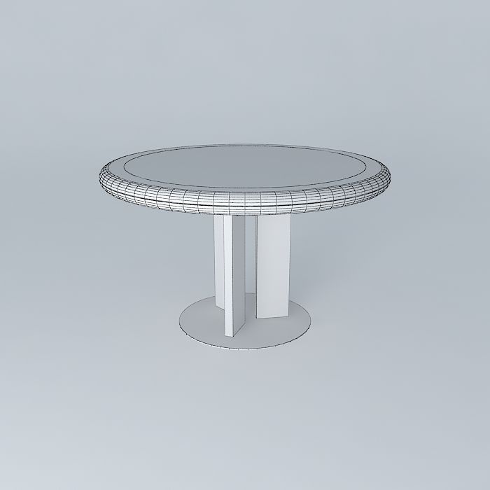 Exterior Teak and Powder Coat Table 3D model_4