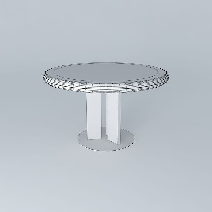Exterior Teak and Powder Coat Table 3D model_3