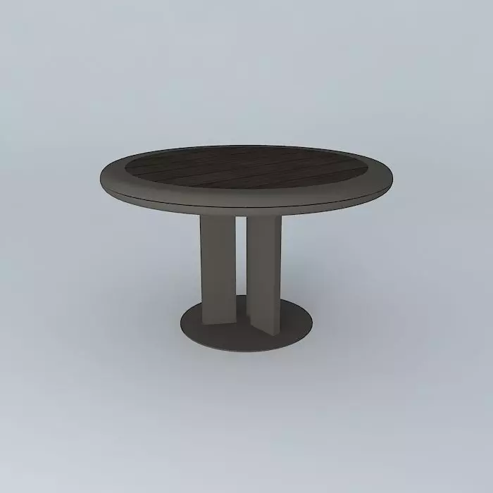 Exterior Teak and Powder Coat Table 3D model_0