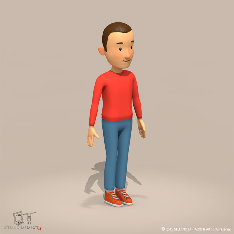 cartoon man 3D model_4