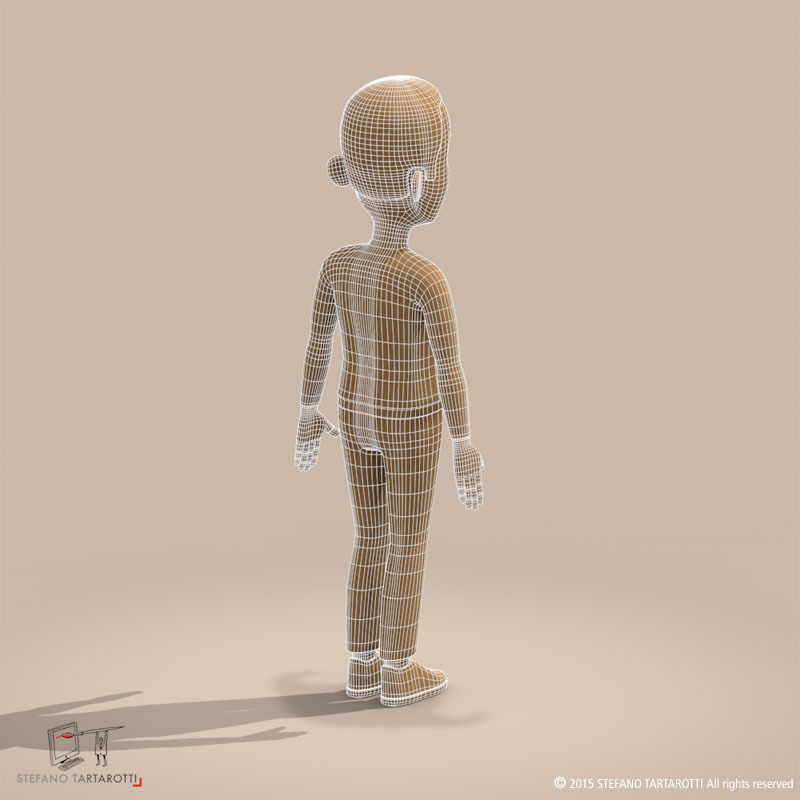cartoon man 3D model_7