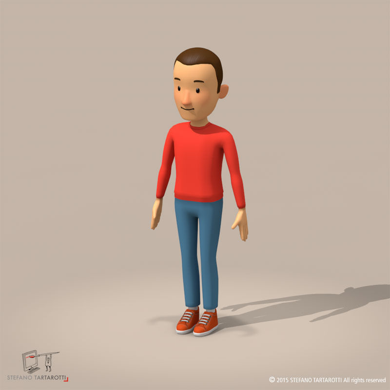 cartoon man 3D model_1