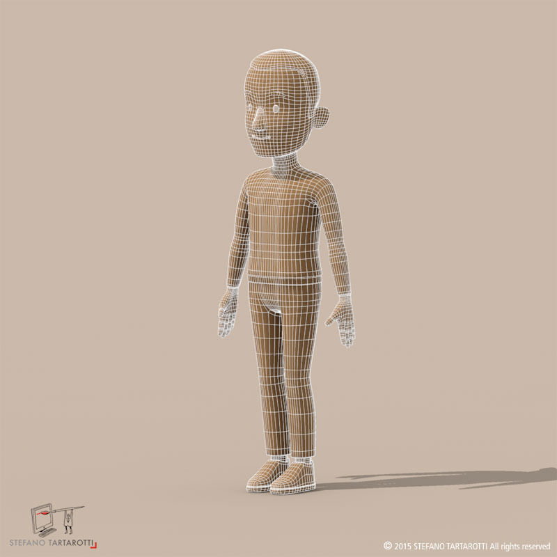 cartoon man 3D model_8