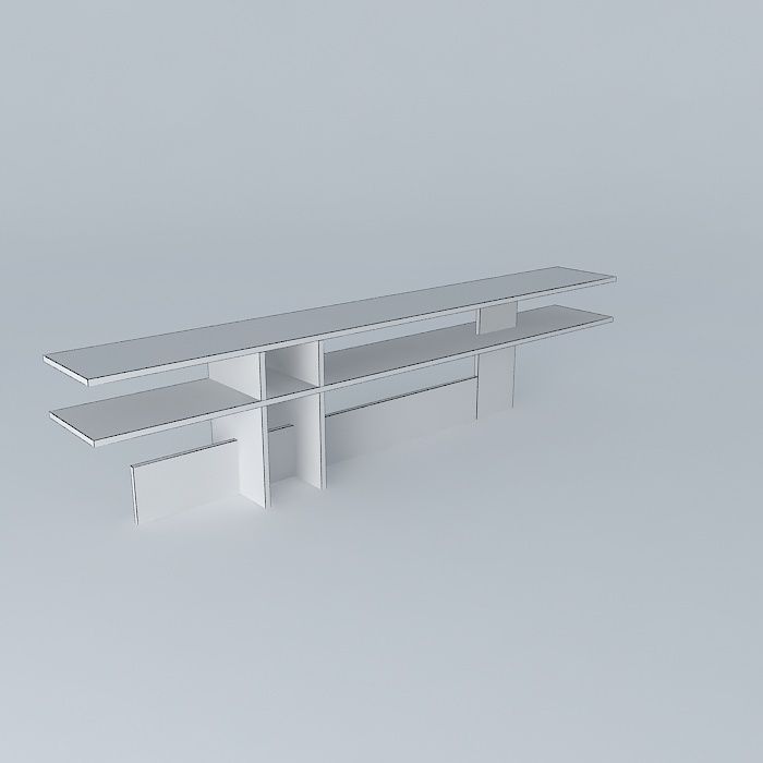 Intersecting Plane Console Table 3D model_4
