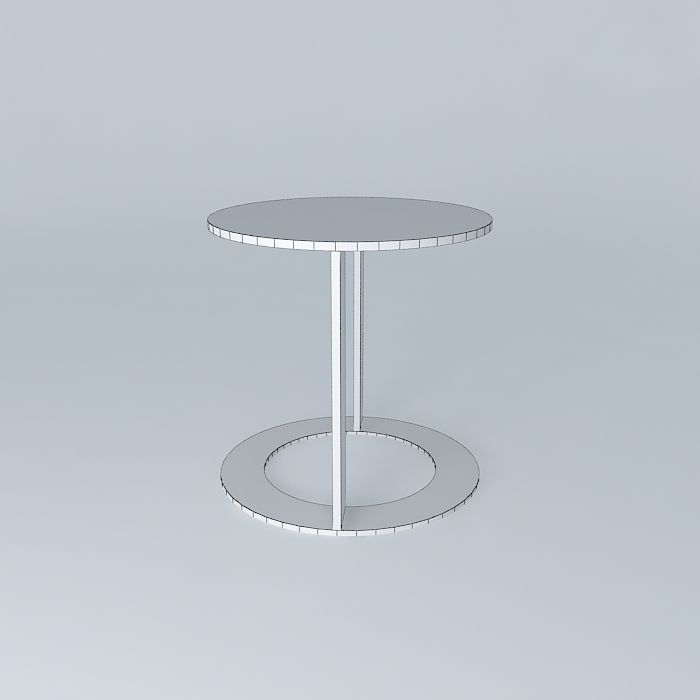 Metal Side Table 3D model_3