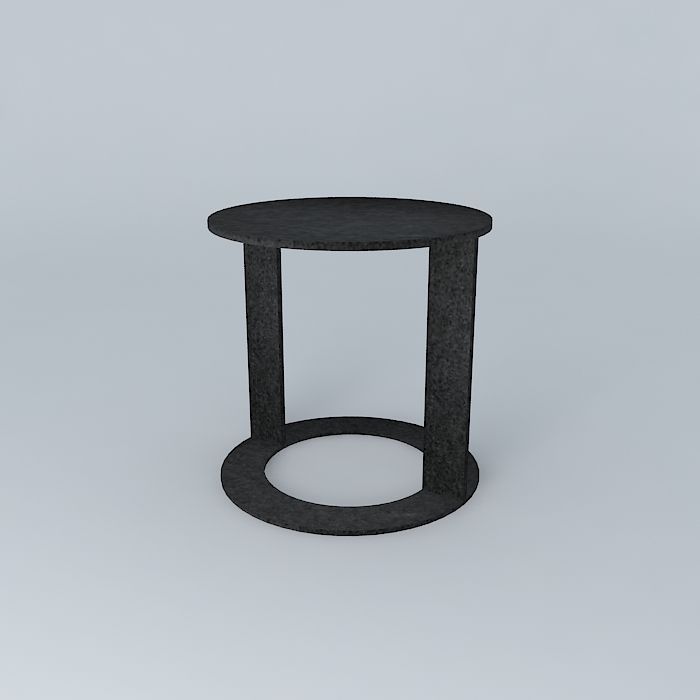 Metal Side Table 3D model_2