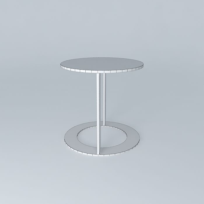 Metal Side Table 3D model_4