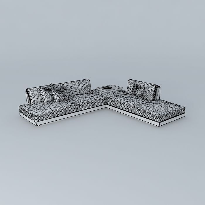 Office Soft Sofa 3D model_3