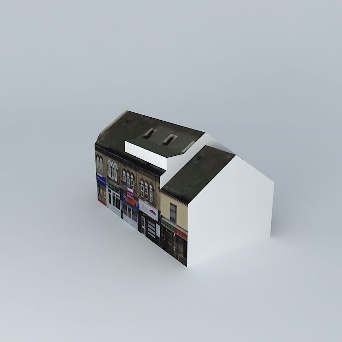 Shops on Wakefield Road, Aspley. Free 3D model_1