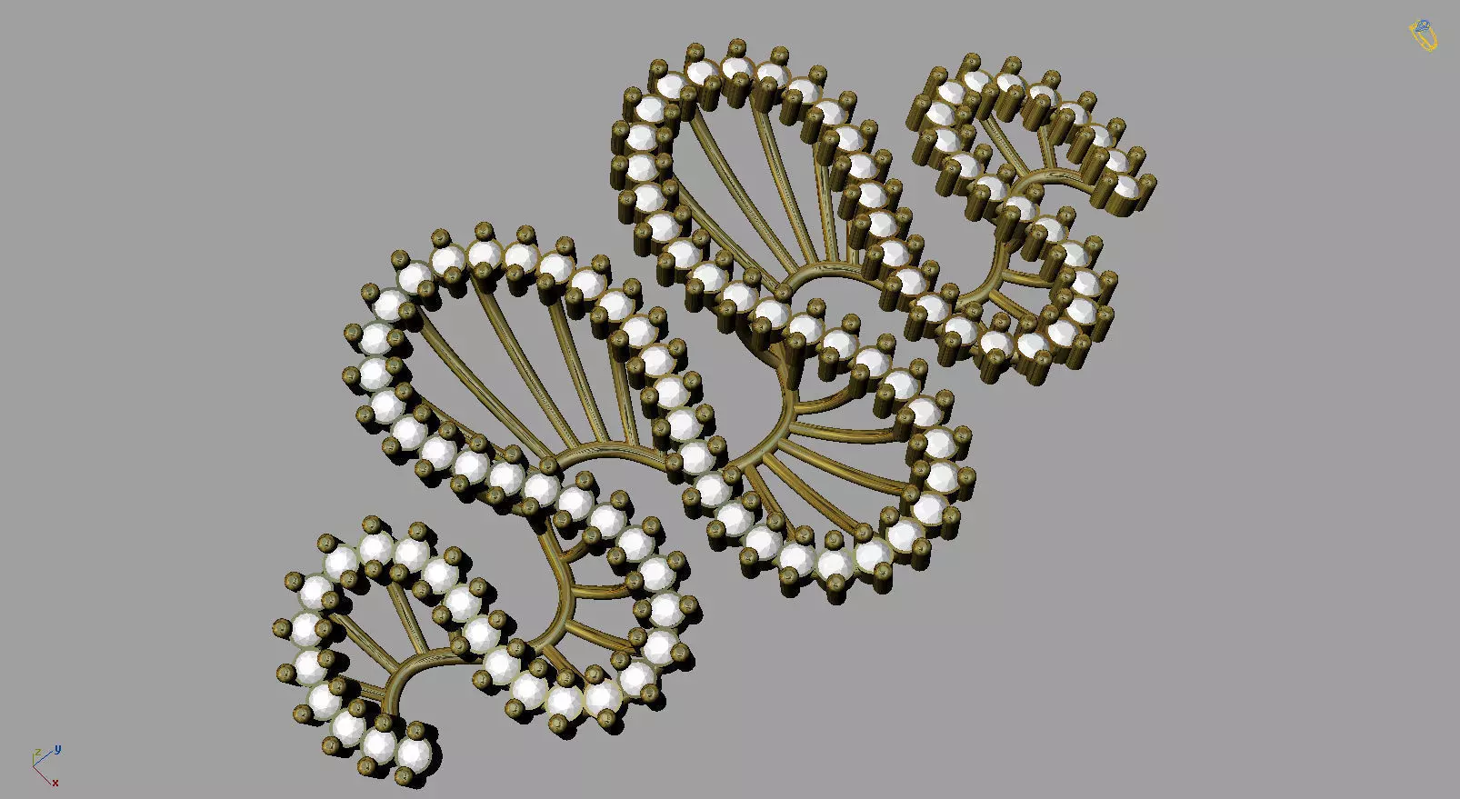 Pendant dna structure with pearls 3D print model