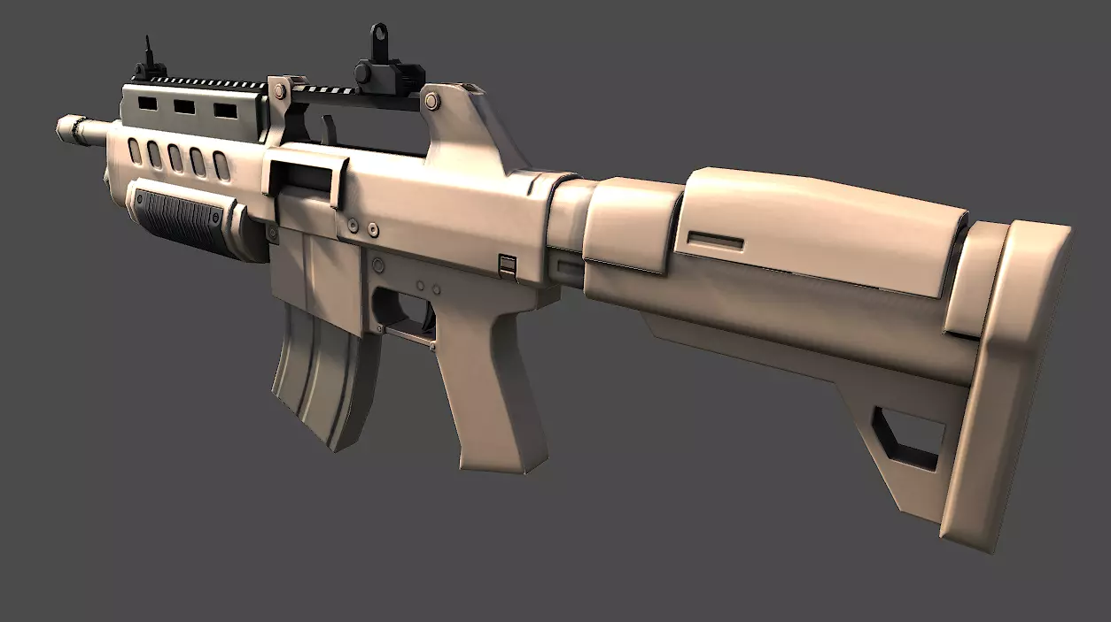 Assault Rifle Sci-Fi Low-poly 3D model_0