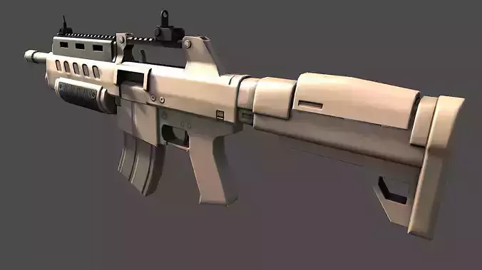 Assault Rifle Sci-Fi Low-poly 3D model