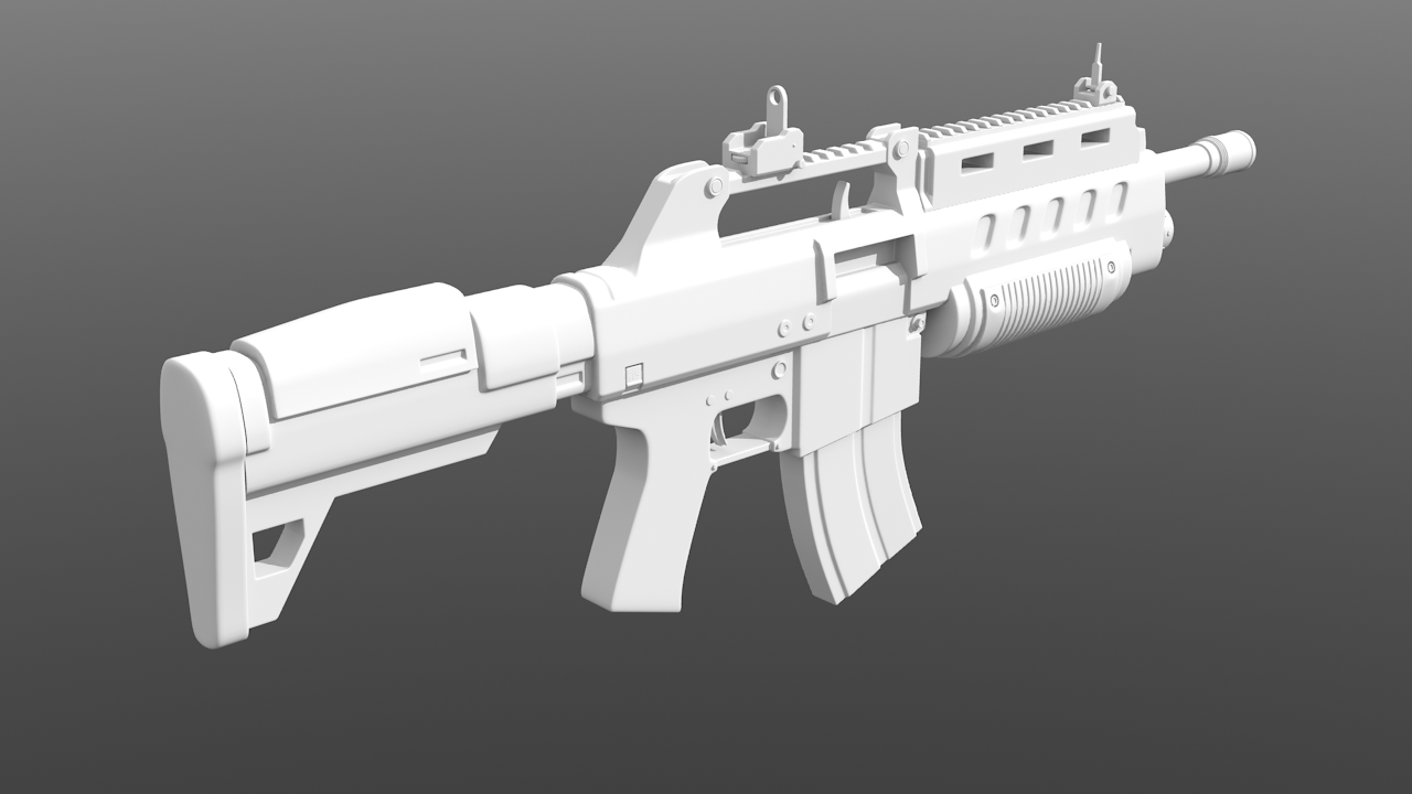 Assault Rifle Sci-Fi Low-poly 3D model_3