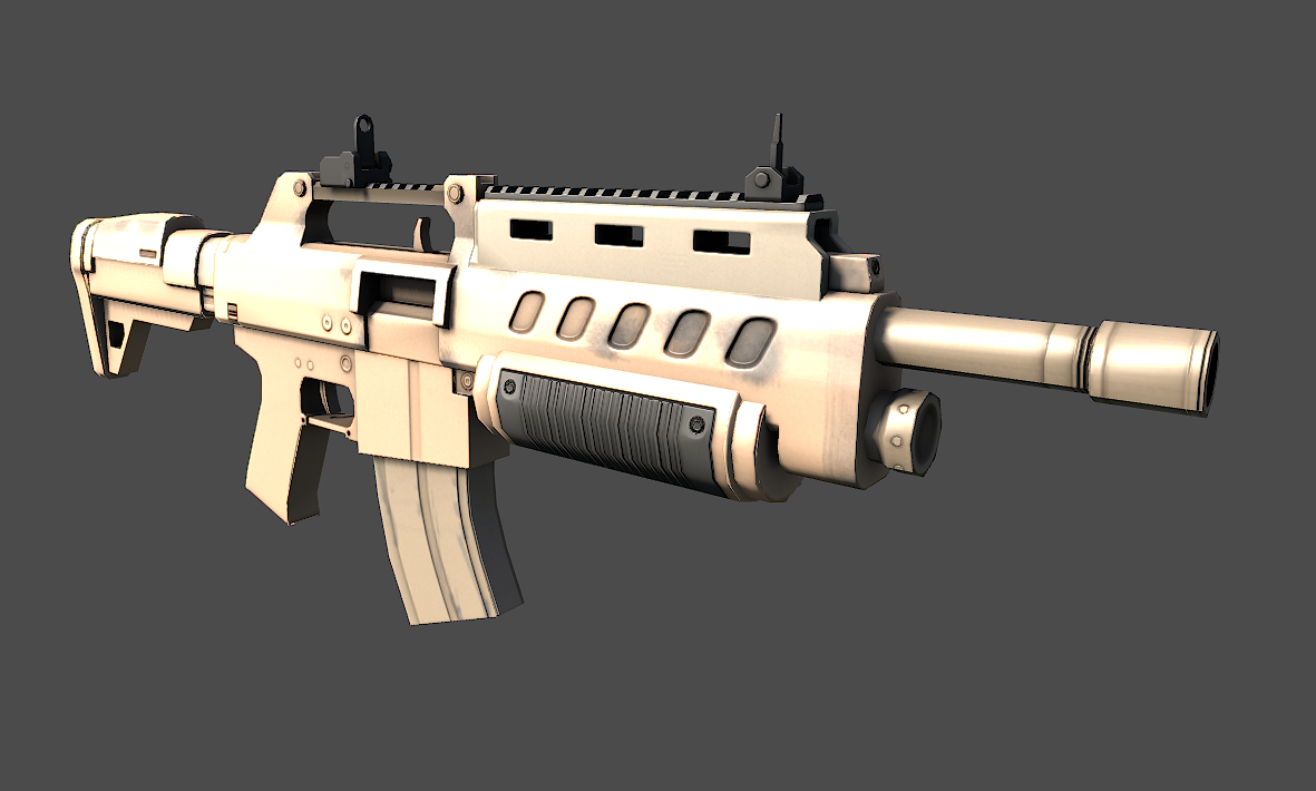 Assault Rifle Sci-Fi Low-poly 3D model_1