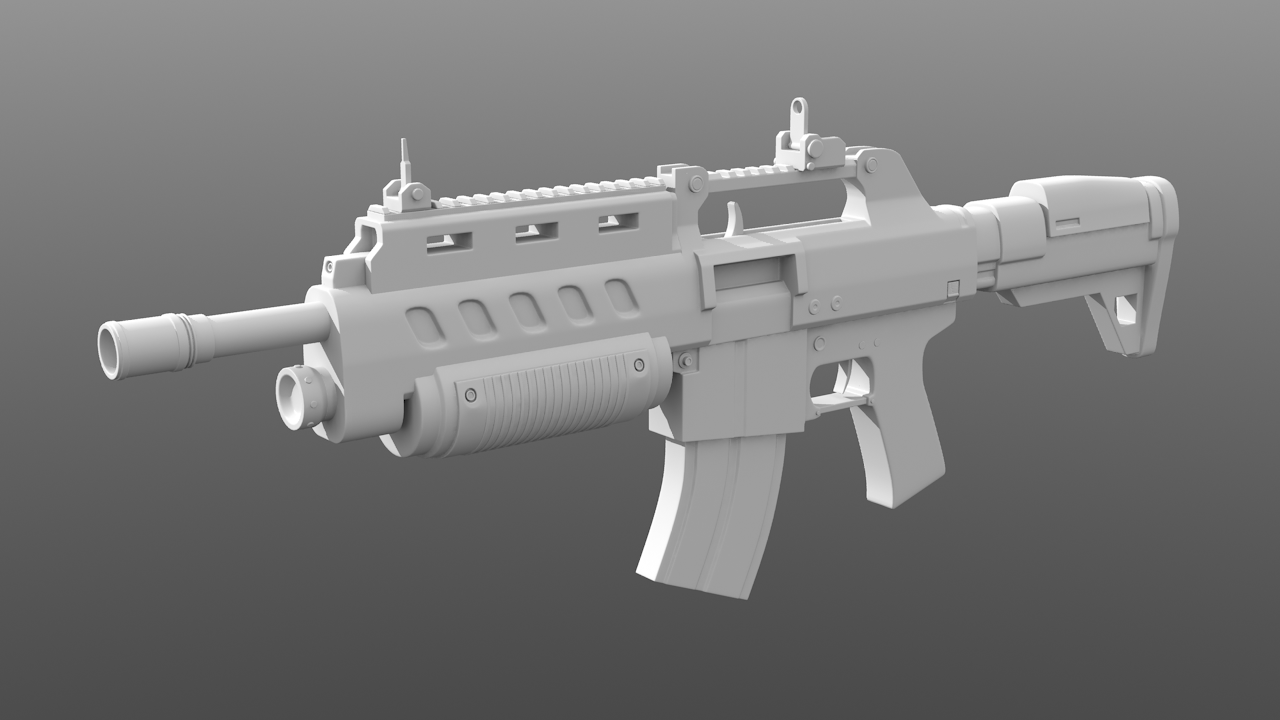 Assault Rifle Sci-Fi Low-poly 3D model_2