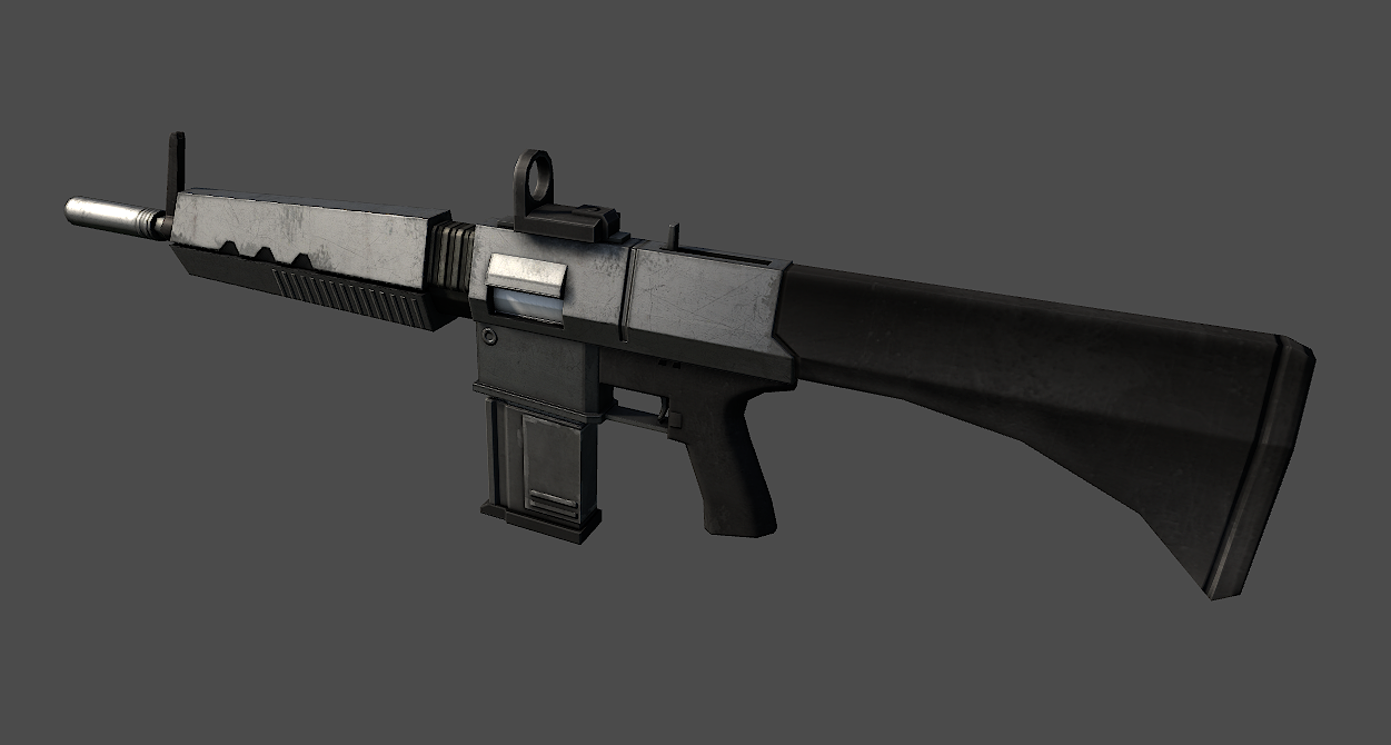 Assault Rifle Sci-Fi Low-poly 3D model_1