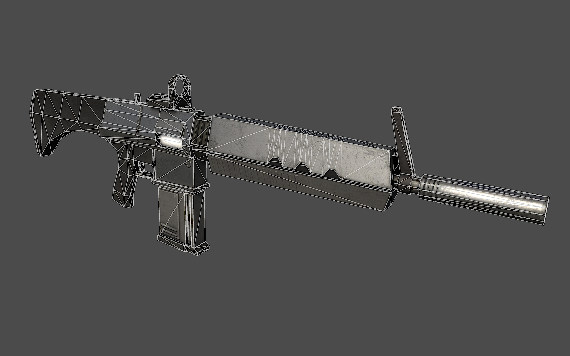 Assault Rifle Sci-Fi Low-poly 3D model_2