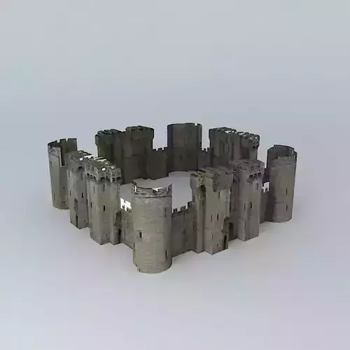 Bodiam Castle 30 minute speed modeling Free 3D model